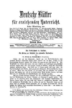 Die Volksschule in Serbien : ein Beitrag zur Geschichte des gesammten Schulwesens