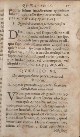 Qvaestio VI. De comparatione peccatorum ad inuicem.