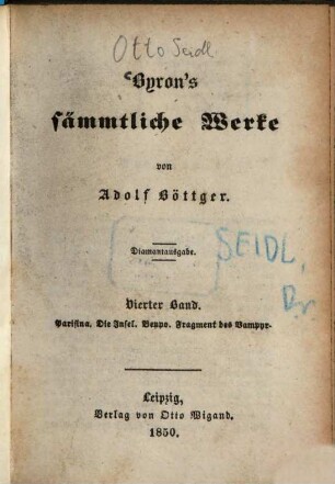 Byron's sämmtliche Werke, 4