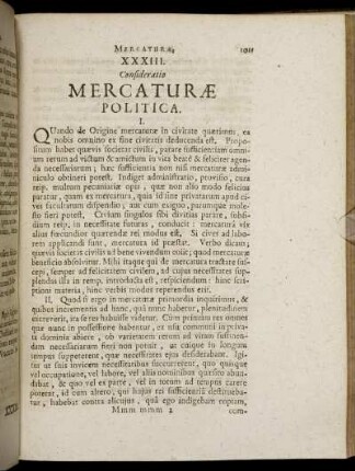 XXXIII. Consideratis Mercaturæ Politica – XXXIV. Civitas Maritima