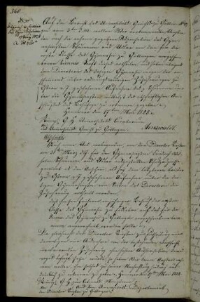 Dispensierung des Gymnasiasten Schumann von Biennium.