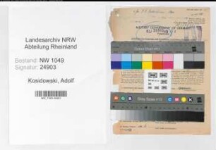 Entnazifizierung Adolf Kosidowski , geb. 24.02.1902 (Jurist)