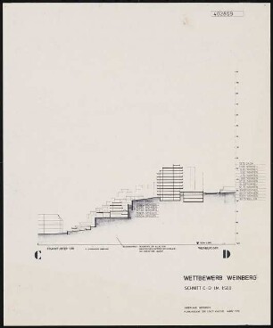 Siedlung Weinberg, Kassel: Schnitt C-D 1:500