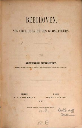 Beethoven : ses critiques et ses glossateurs