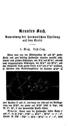 Neuntes Buch. Anordnung der harmonischen Theilung auf den Kreis.