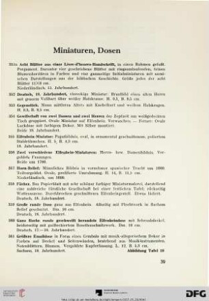 Miniaturen, Dosen (Nr. 351a-371)