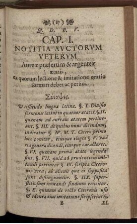 Cap. I. Notitia Auctorum Veterum