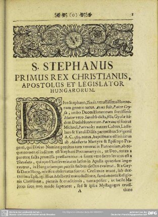 S. Stephanus Primus Rex Christianus, Apostolus Et Legislator Hungarorum