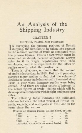 Chapter I Shipping, Trade, And Freights