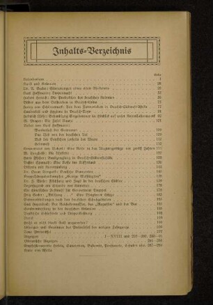 Inhalts-Verzeichnis