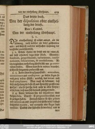 Das I. Capitel. Von der eintheilung überhaupt.