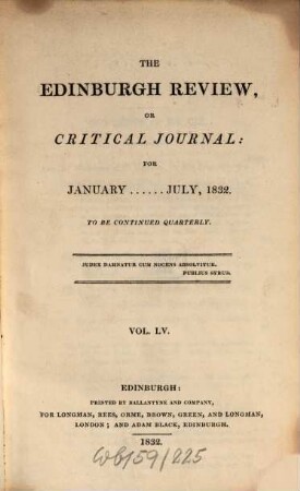 The Edinburgh review, or critical journal. 55. 1832