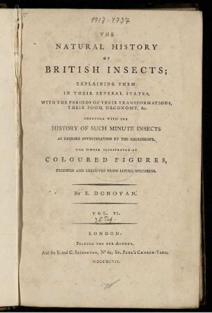Vol. 6: The Natural History Of British Insects. Vol. VI.