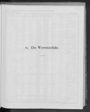 IIa. Die Wareneinfuhr.