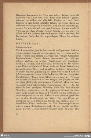 Dritter Saal. Impressionismus