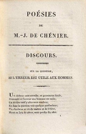 Poésies de M.-J. de Chénier : suivies de la poétique d'Aristote, 1
