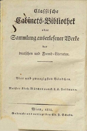 Meister Floh : ein Märchen in sieben Abenteuern zweyer Freunde