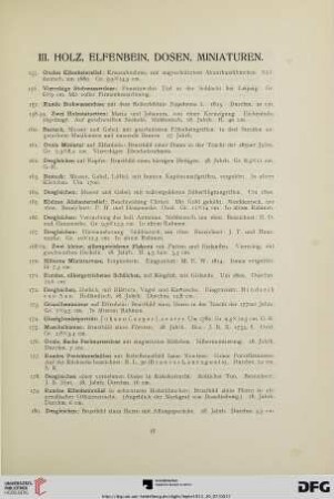 III. Holz, Elfenbein, Dosen, Miniaturen (Nr. 155-192)