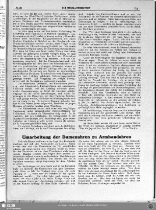 Umarbeitung der Damenuhren zu Armbanduhren