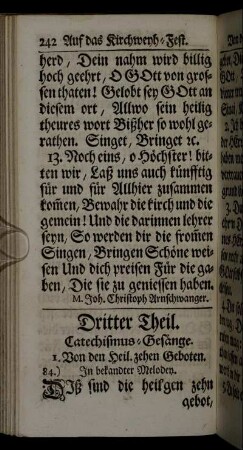 Dritter Theil. Catechismus-Gesänge.