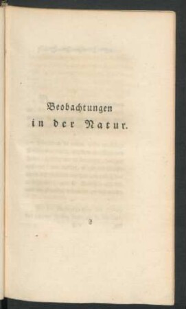 Beobachtungen in der Natur