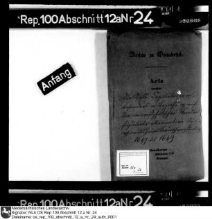 Alternative Sukzession im Fürstbistum Osnabrück Enthält u.a.: Schreiben des Osnabrücker Domkapitels; Schreiben des bayerischen Gesandten; Entwurf und Muster von Wahlkapitulationen, u.a. für Ernst August I.; Artikel der Capitulatio perpetua zur alternativen Sukzession; Konzeptschreiben Franz Wilhelms