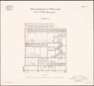 Friedrich-Wilhelms-Universität (Humboldt-Universität) Berlin Hörsaalgebäude: Schnitt 1:100