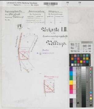 Burgsteinfurt (Steinfurt), Zusammenlegung Veltrup, Urkarte I u. II Veltrup Flur 14