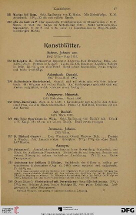 Kunstblätter (Nr. 233-697)