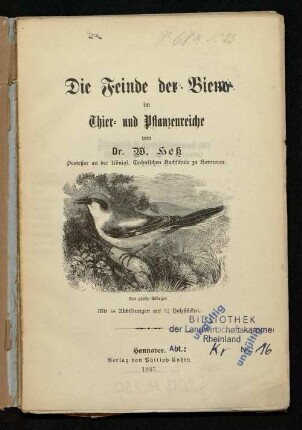 Die Feinde der Biene im Thier- und Pflanzenreiche
