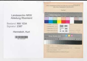 Entnazifizierung Kurt Henneboh , geb. 23.06.1912 (Stabsfeldwebel)