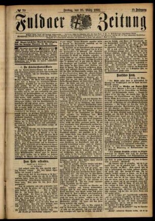 Ausgabe vom Freitag, den 25. März 1892.