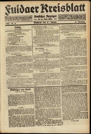 Ausgabe vom Mittwoch, den 21. Januar 1920.