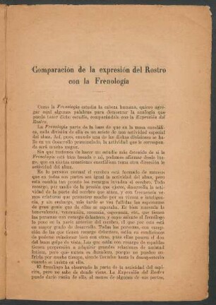 Comparación de la expresión del rostro con la frenología