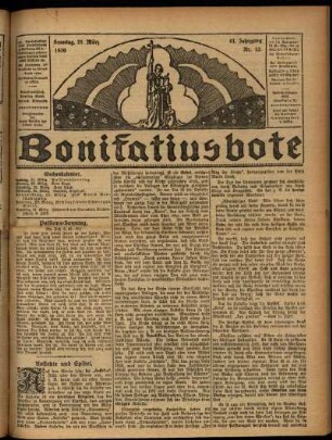 Erste Ausgabe vom Sonntag, den 21. März 1926.