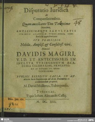 Disputatio iuridica de compensationibus