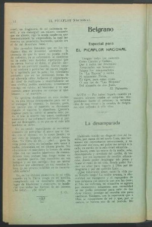 Belgrano : Especial para El picaflor nacional