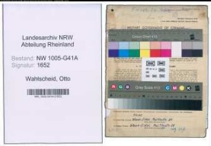 Entnazifizierung Otto Wahlscheid , geb. 24.08.1896 (Bahnpolizist)