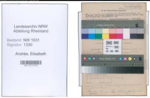 Entnazifizierung Elisabeth Andrée , geb. 18.02.1903 ()