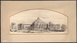Reichstag, Berlin Zweiter Wettbewerb: Perspektivische Ansicht vom Alsenplatz