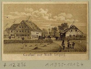 Der Gasthof zur Stadt Leipzig in Ebersbach in der Oberlausitz, Ausschnitt aus einem Bilderbogen