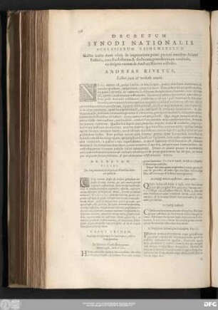 Andreas Rivetus, Lectori pacis & veritatis amanti.
