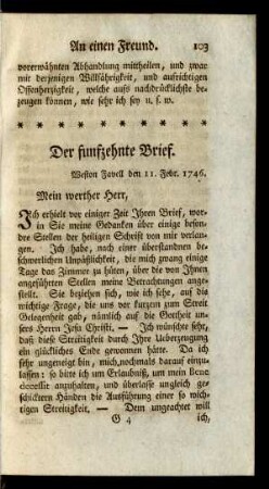 Der funfzehnte Brief
