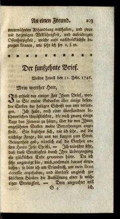 Der funfzehnte Brief