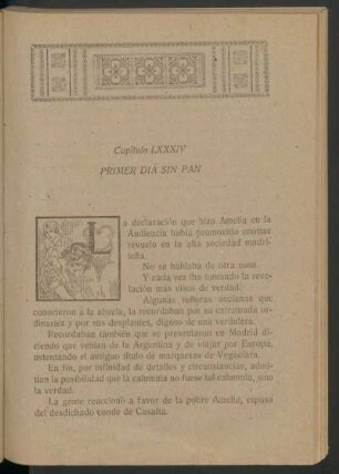 Capítulo LXXXIV - Primer día sin pan