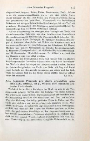 417-418 [Rezension] Acta Conventus Pragensis pro Studiis Orientalibus