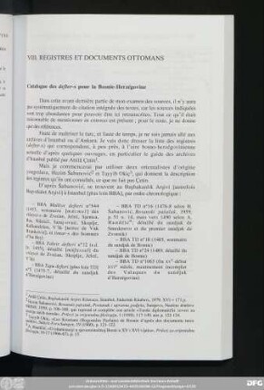 VIII. Registres Et Documents Ottomans