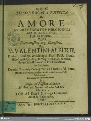 Theoremata physica de amore