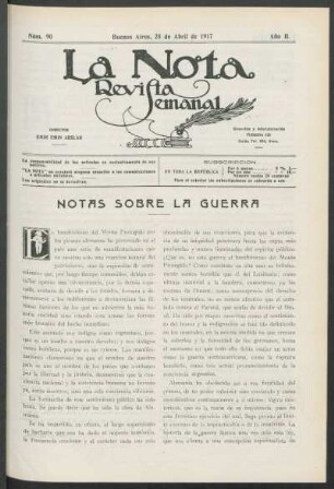 Notas sobre la guerra