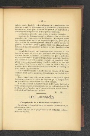 Les Congrès.